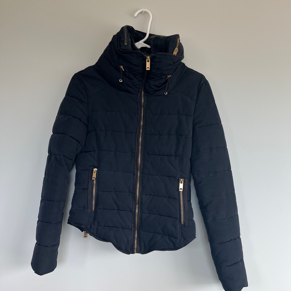 Zara Basic Funnel Neck Puff Jacket - image 4